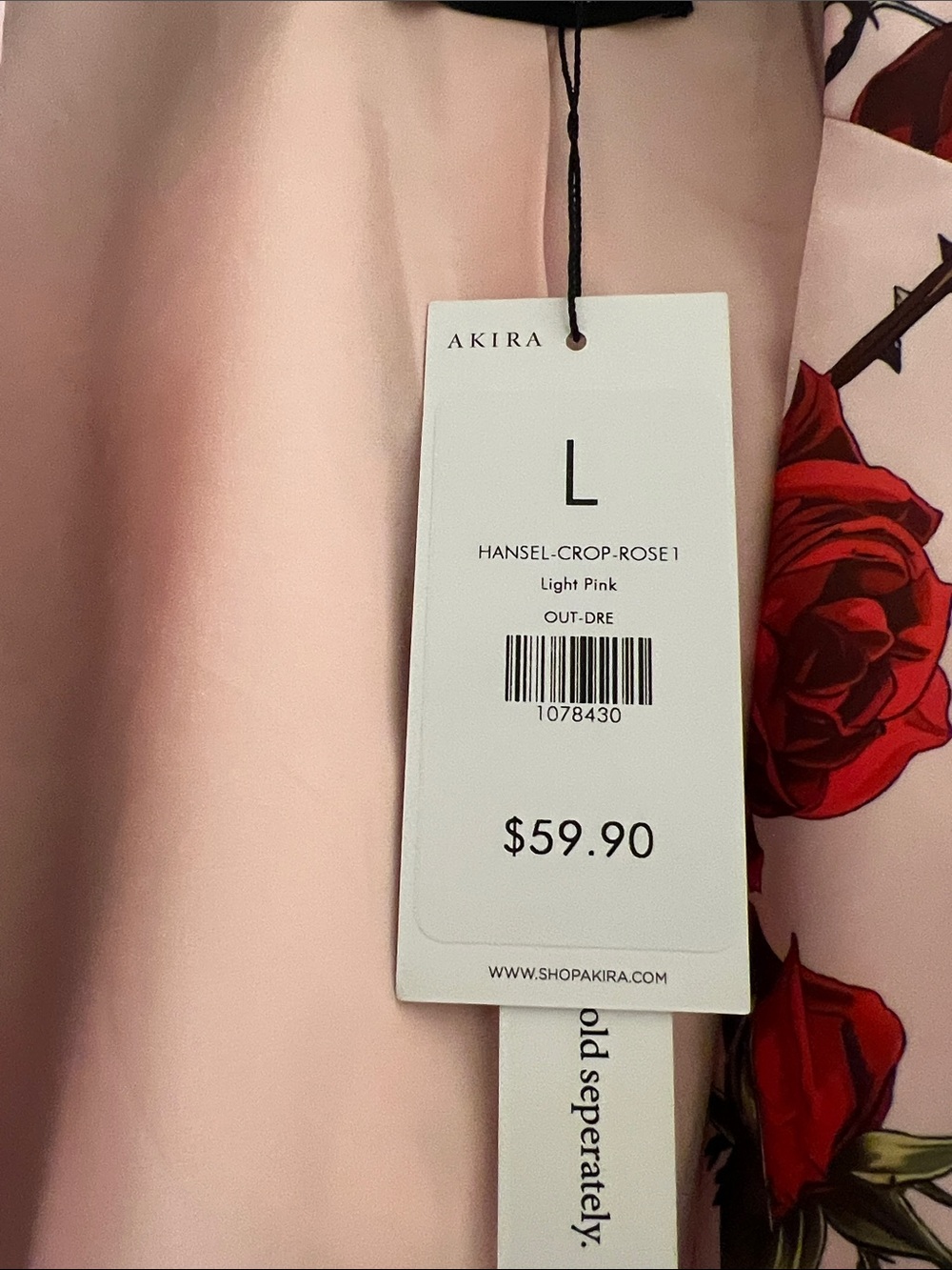 AKIRA Pink Blazer with Red Rose Print - Picture 2 of 5